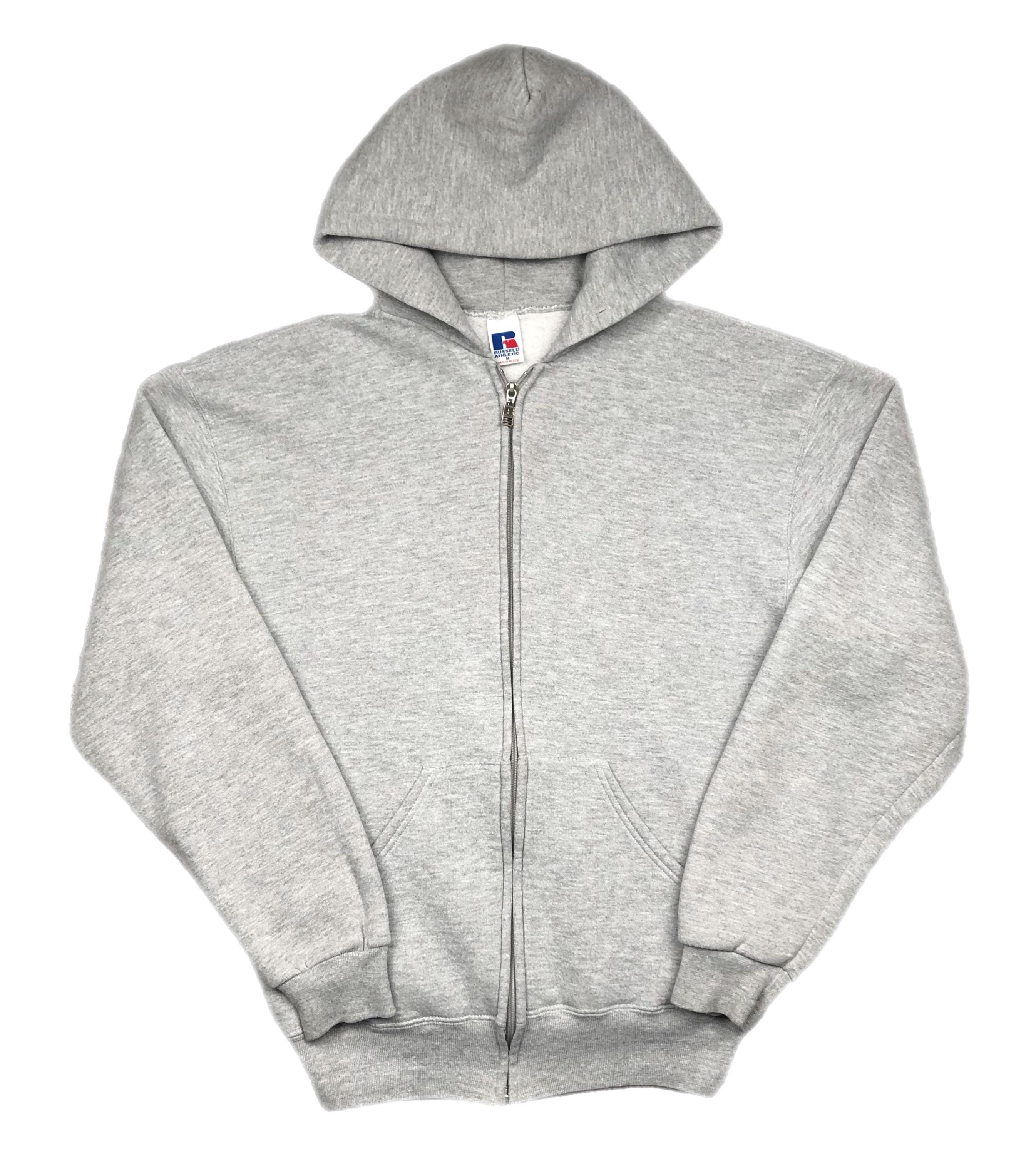 Vintage 90s Russell Athletic Heather Grey Full Zip Hoodie