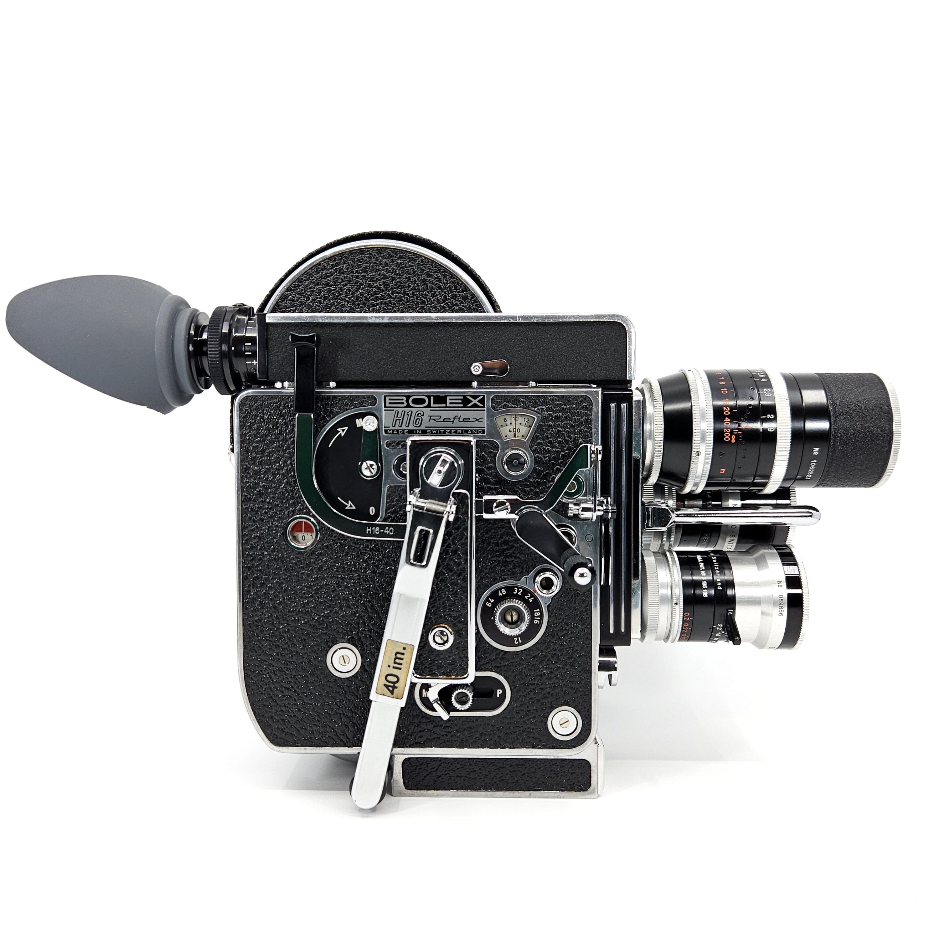 Bolex Paillard H16 Rex-4 16mm Film Camera With Four Kern Switar RX