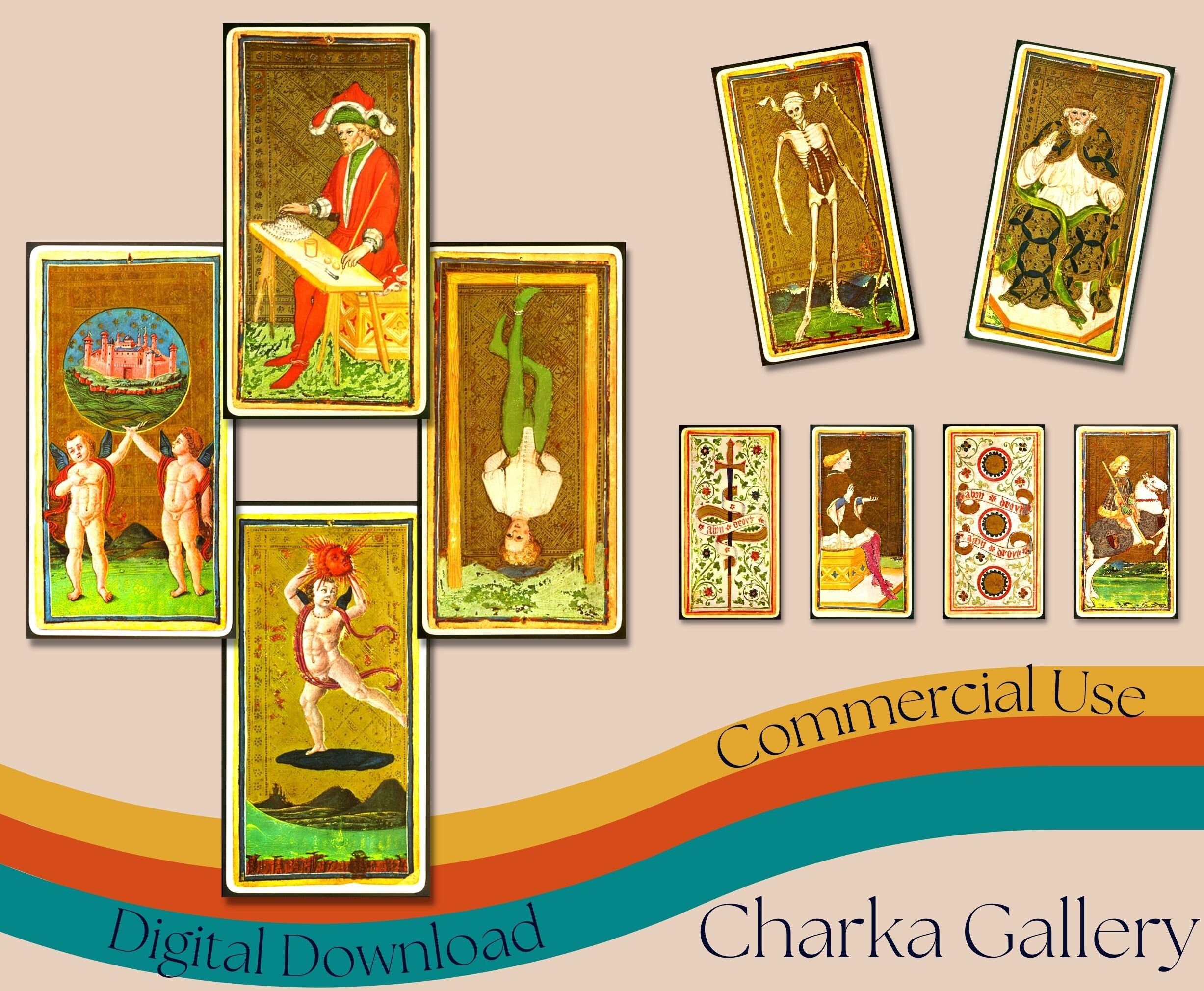 Visconti Di Modrone Tarot Deck 1442 • Medieval Renaissance Art