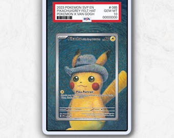 Pikachu With Grey Felt Hat Custom Pokémon Card Graded Display Case