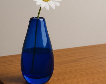 コバルトブルー ソメルソ アートガラス花瓶 ミッドセンチュリー