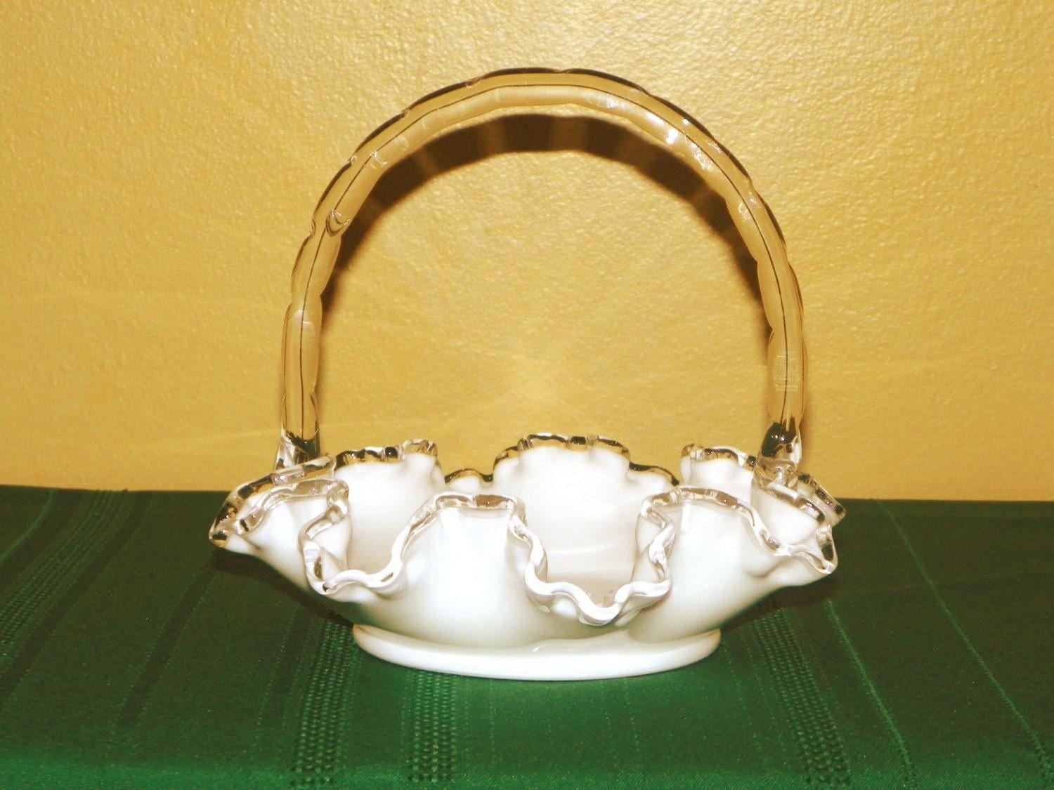Fenton White Basket - Etsy