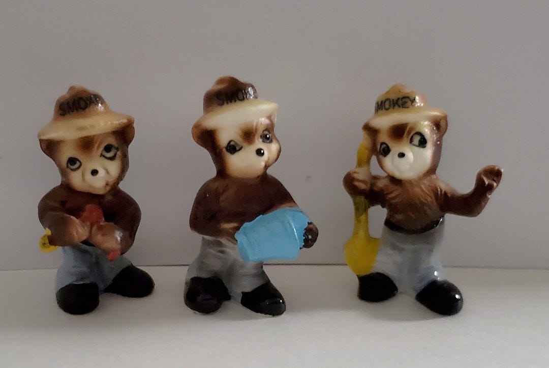 Vintage Smokey the Bear Mini Figurines Set - Etsy