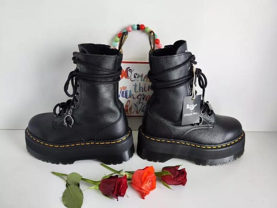Dr MARTENS X Dolls Kill Zip Jadon Hi Max 10 Eye Platform Boots UK3