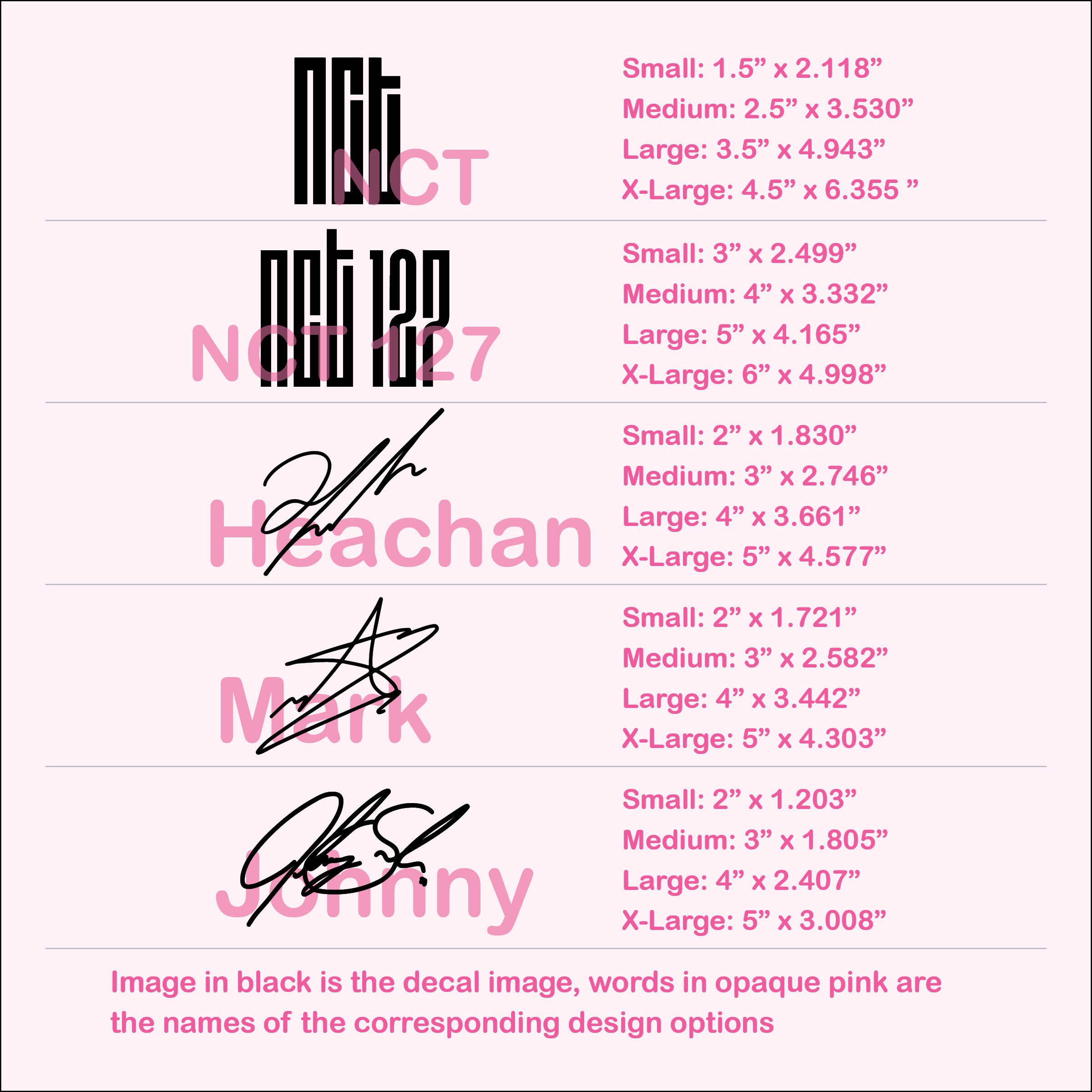 NCT 127 Decals | Logo and Signature | Vinyl Sticker | Taeyong