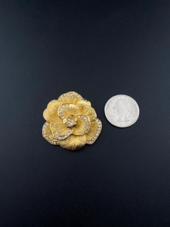 ヴィンテージ クリスチャン ディオール カメリア フラワー ブローチ