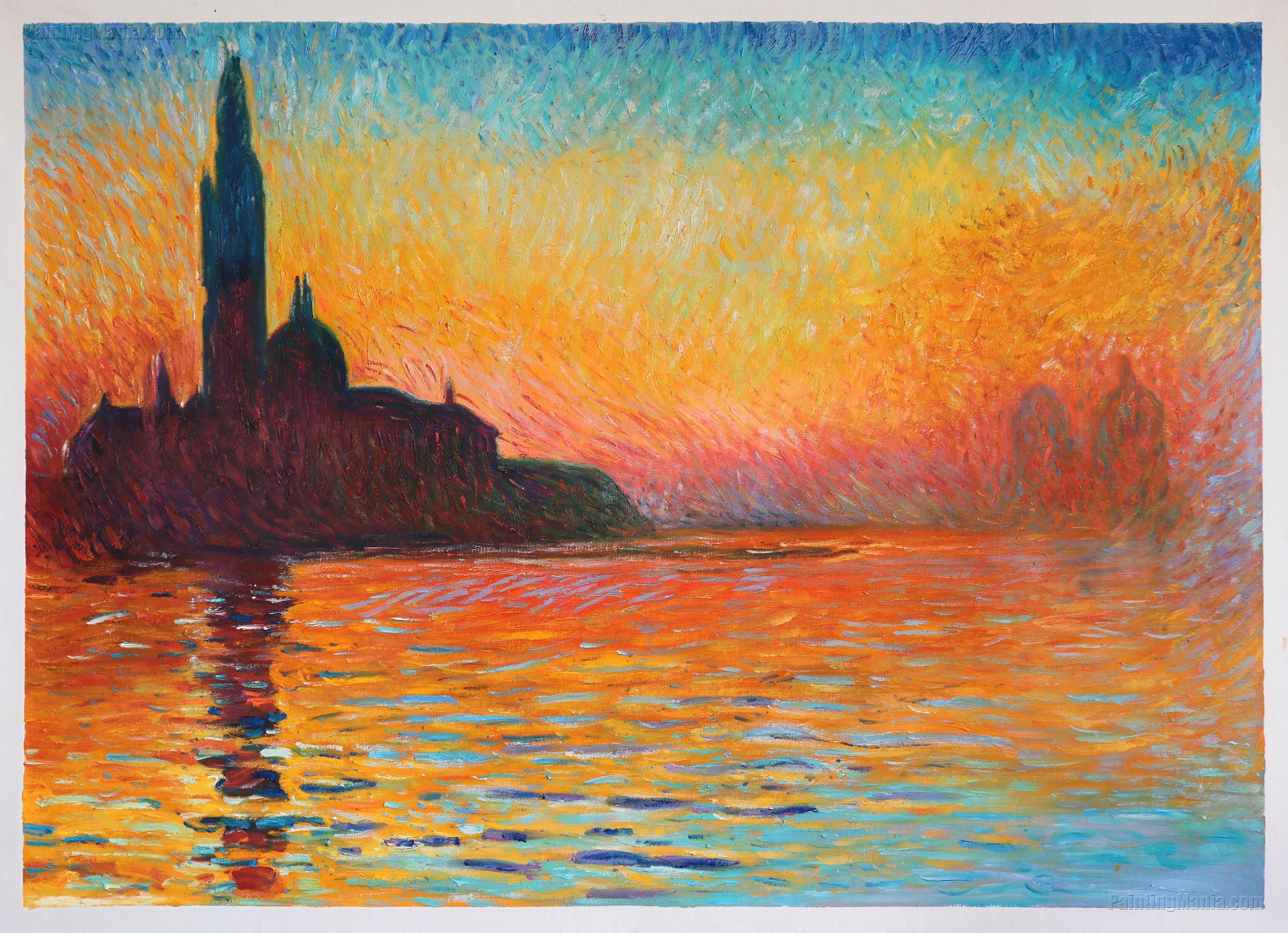 San Giorgio Maggiore by Twilight - Claude Monet Hand-painted Oil
