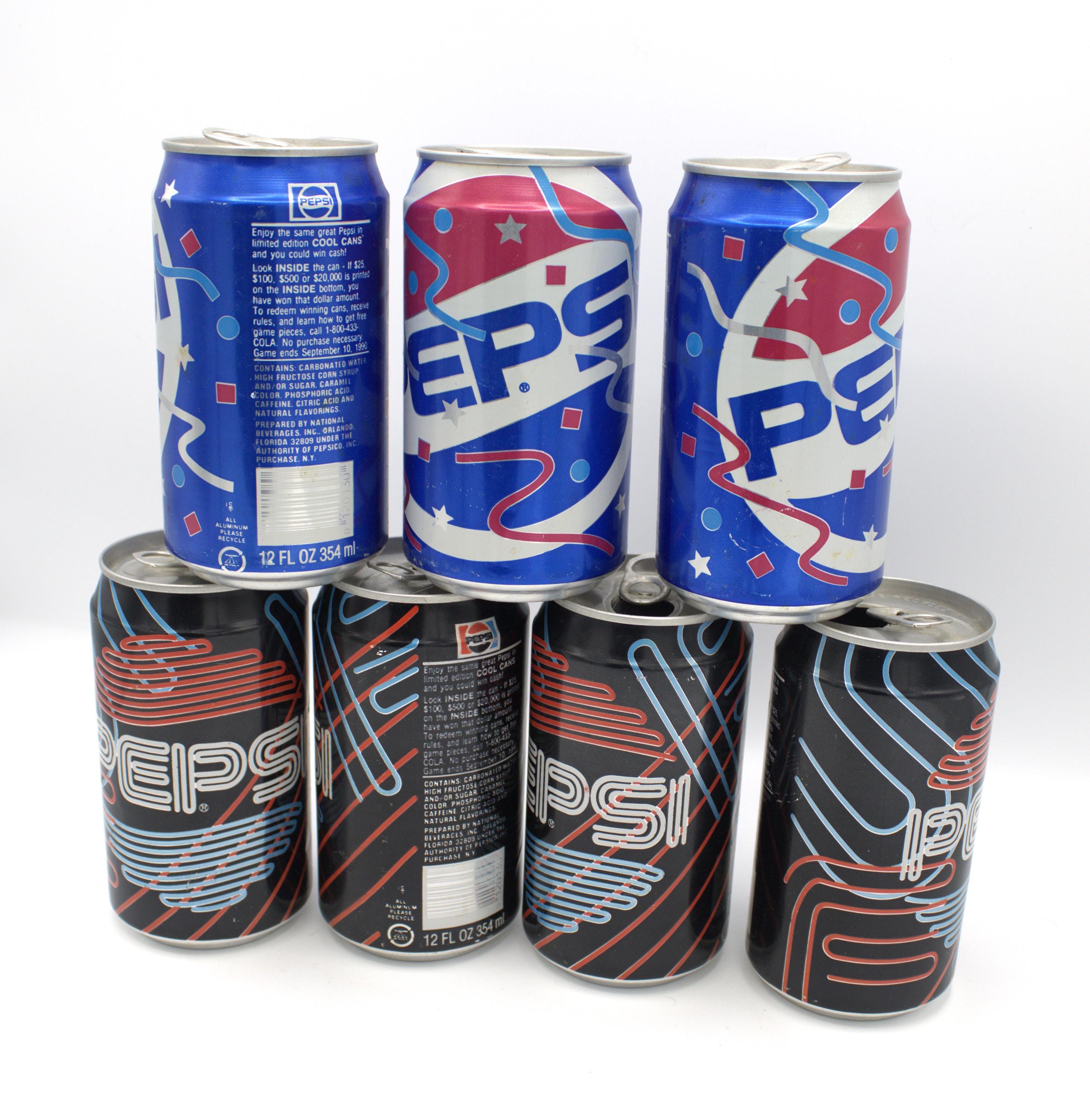 Vintage 1990 Pepsi Cans Neon Logo Party Confetti Limited Edition