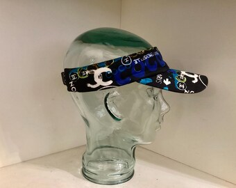 Vintage 90's CHANEL Letter Logo Black White Cotton Windows Coco