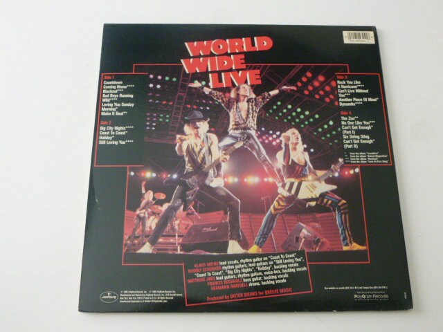 Scorpions World Wide Live Vinyl Record LP - 1985 Mercury Records