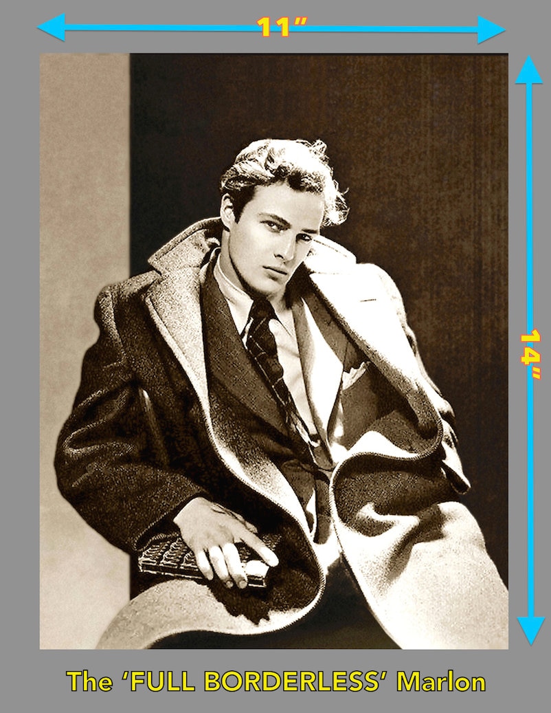 マーロン・ブランドのポートレートプリント：セピアトーン、オーバー