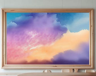 パステルカラーの雲が、私が望む人生を創造します。プリント