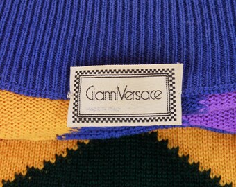 Vintage Gianni Versace Wool Color Block Sweater Made in Italy Size
