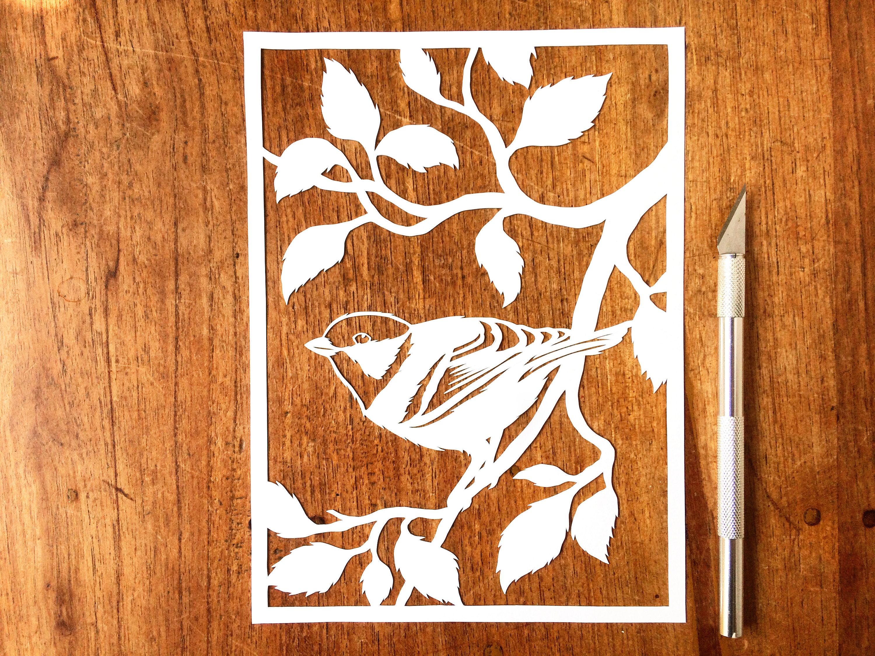 Papercut Template Great Tit Digital File - DIY Papercut Bird