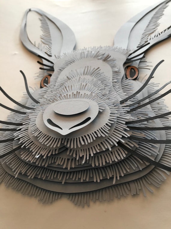 Rabbit, Hare Layered Paper Cutting Art, SVG Files for Cricut, DIY