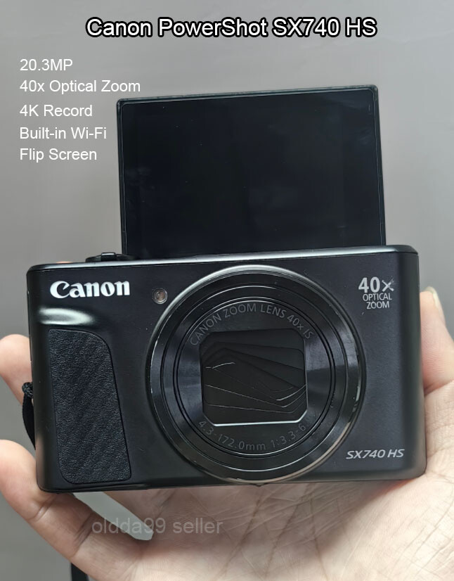 Canon PowerShot SX740 HS Flip Screen Digital Camera w 20.3MP 4K