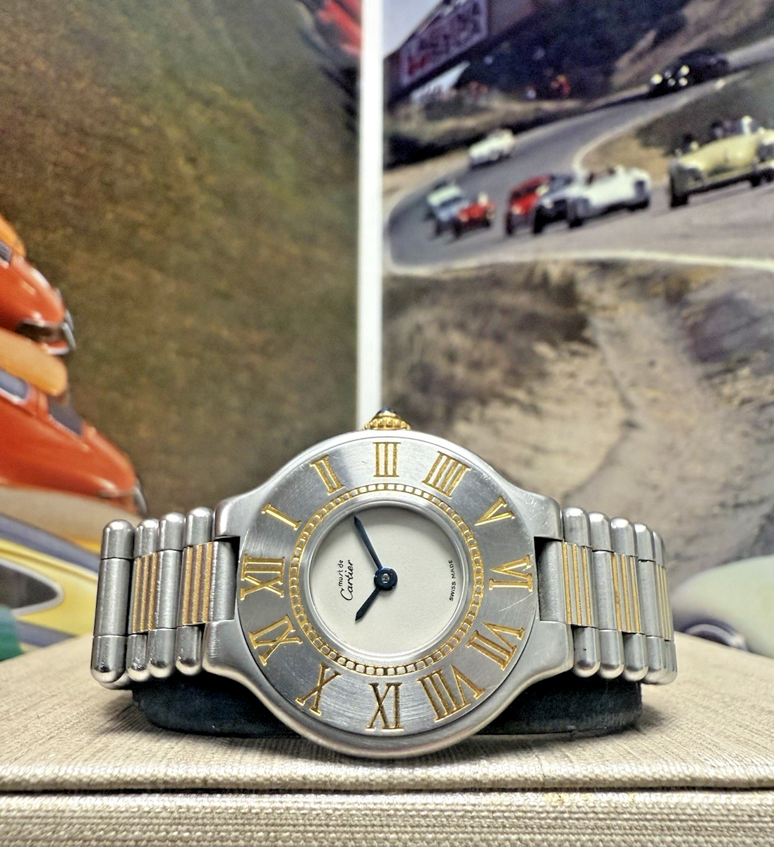 Ladies Cartier Must De Cartier 21 Steel And Gold Round Dress Watch