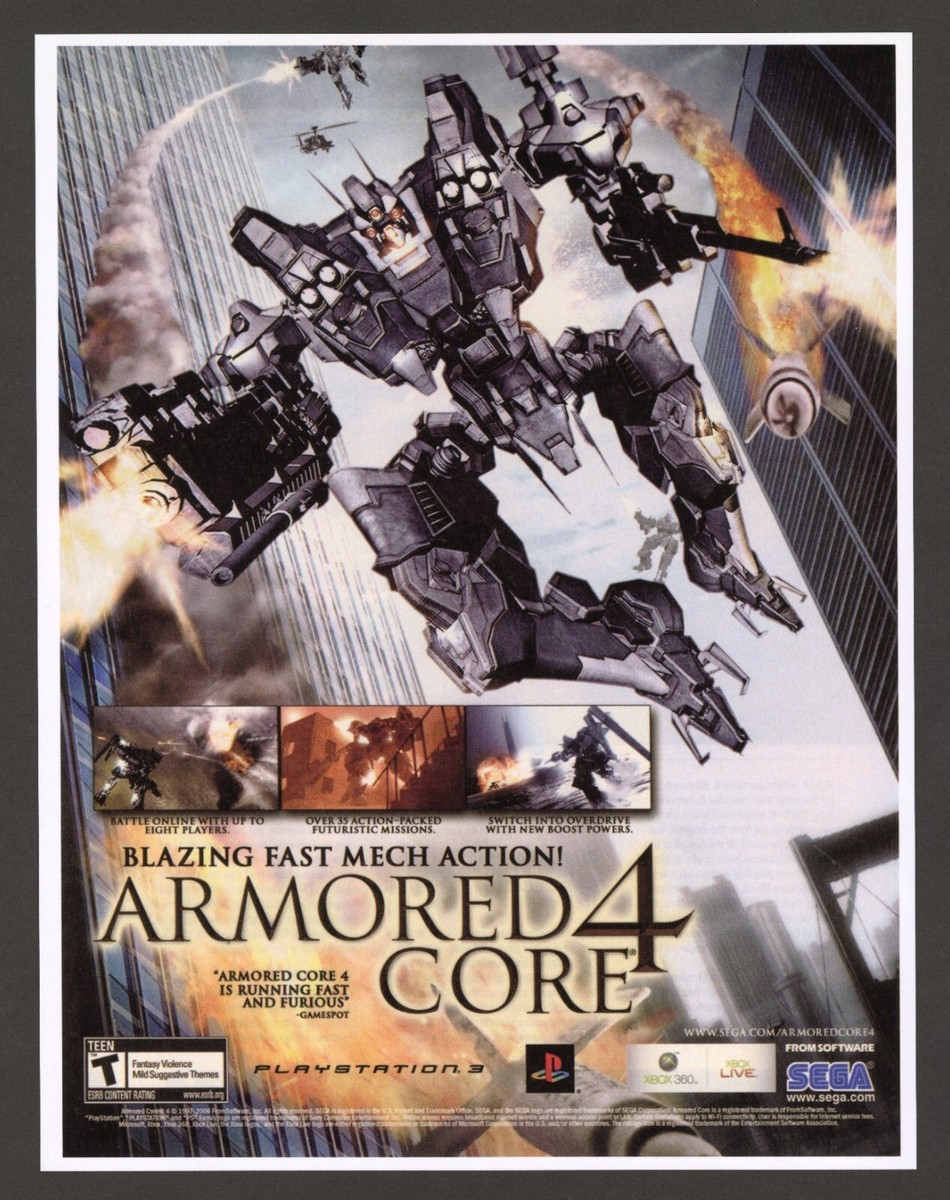 Armored Core 4 Xbox 360 PS3 Playstation 3 2007 Promo Ad Art Print