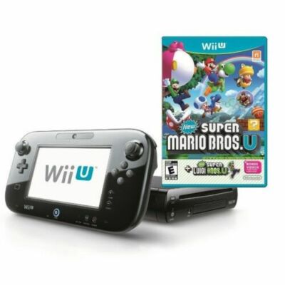 Nintendo Wii U 32 GB Black Console + New Super Mario Bros - Super