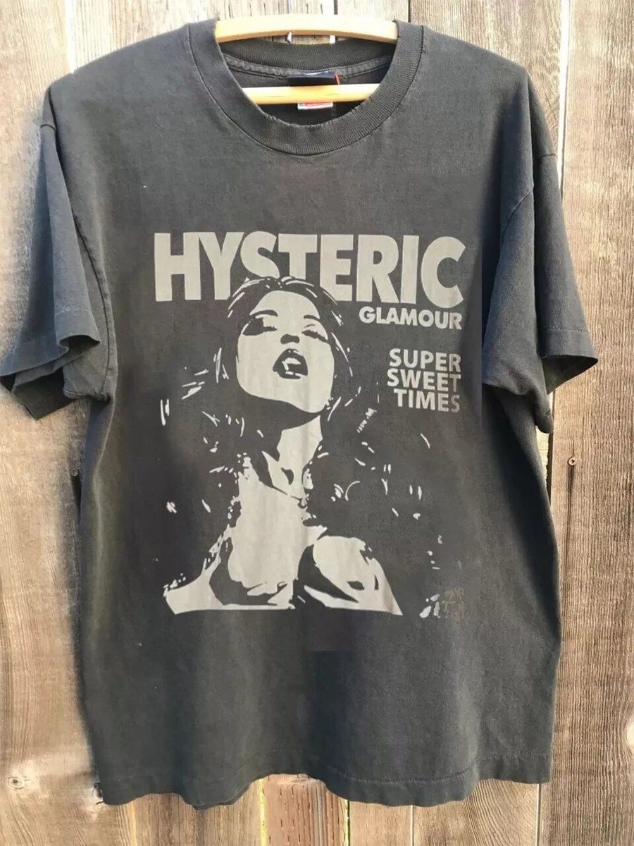 Hysteric Glamour 90s Retro Style Charcoal Reprint T shirt For Men