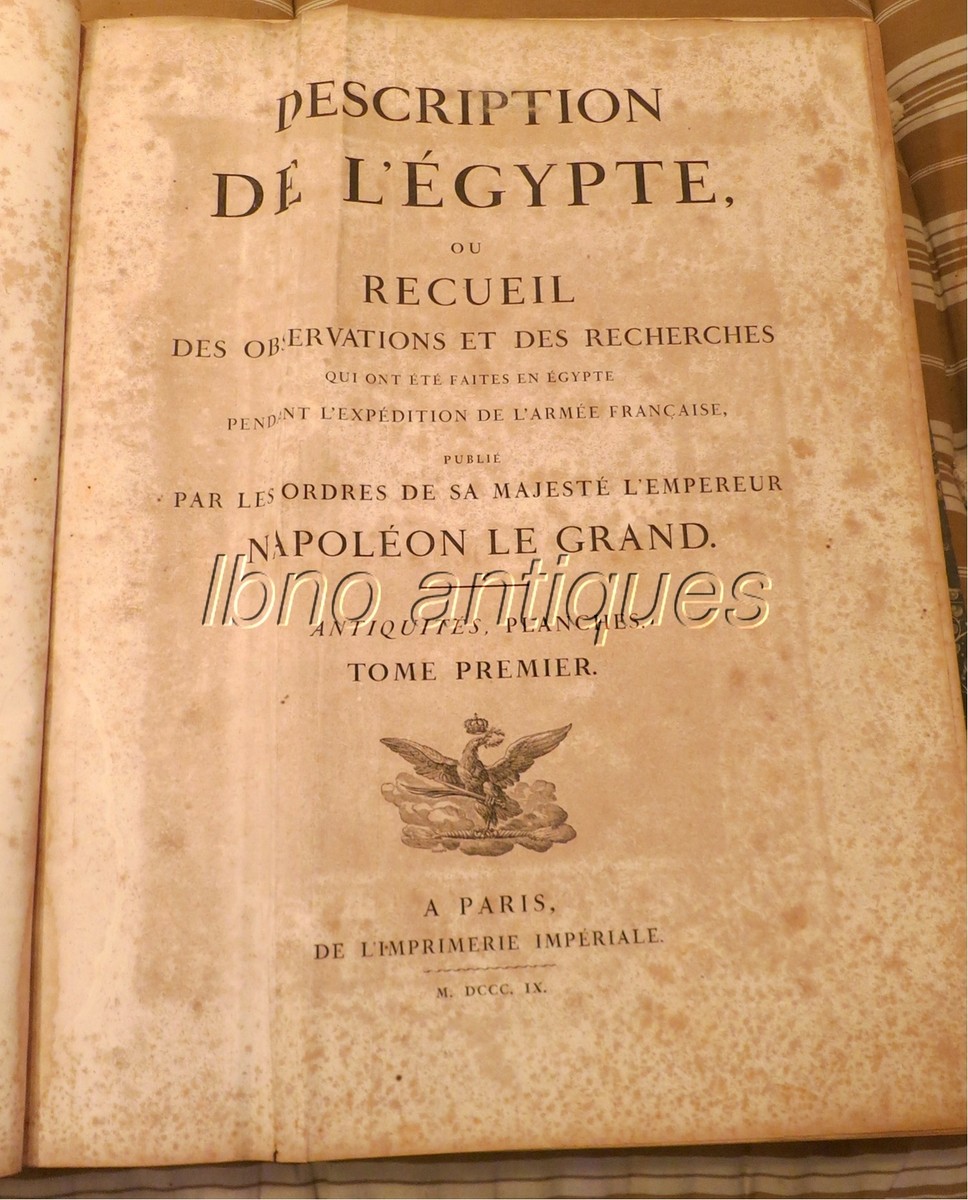 DESCRIPTION DE L EGYPTE. ORIGINAL 1ST ED. 1809 - 6 VOLUMES 394