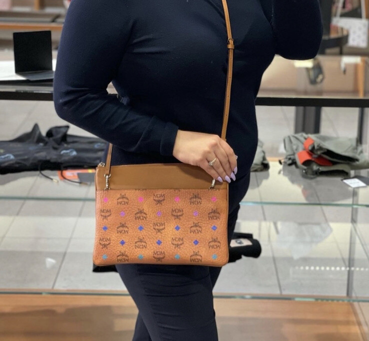 MCM Coated Canvas Rainbow Spectrum Visetos Flat Crossbody Purse