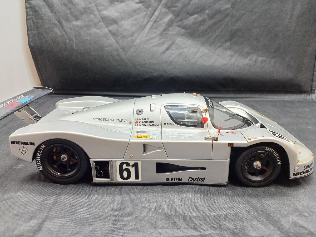Exoto 1/18 Scale Sauber Mercedes C9 #61 Racing Car Model Silver
