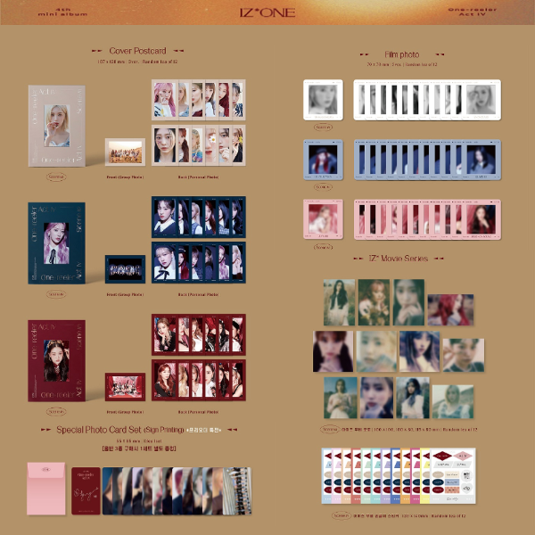 IZ*ONE - 4TH MINI ALBUM ONE-REELER ACT ¥³ POSTCARD & FILM PHOTO