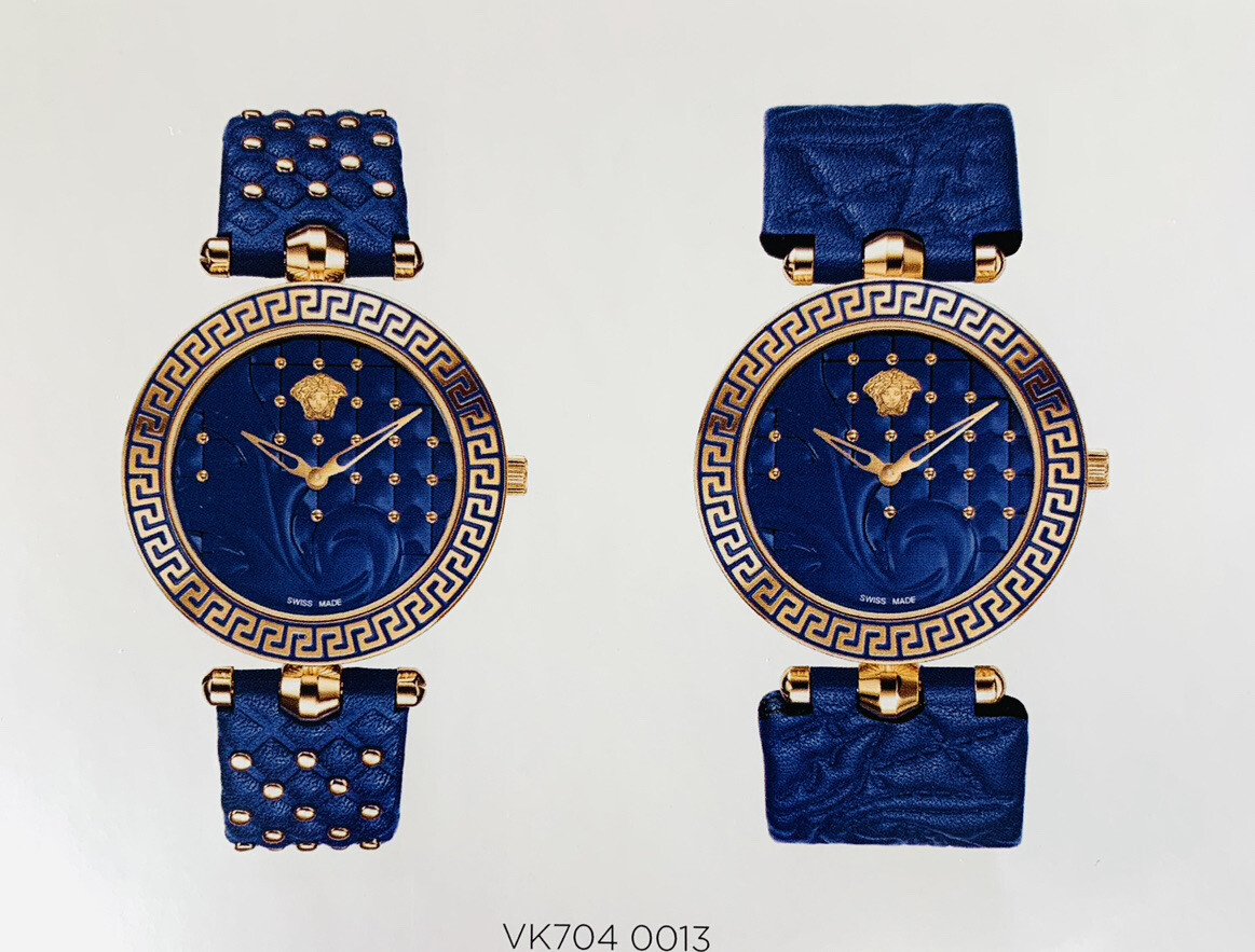 VERSACE WATCH BAND , VK7 , BEIGE CALF QUILTED , VK702 , VANITAS