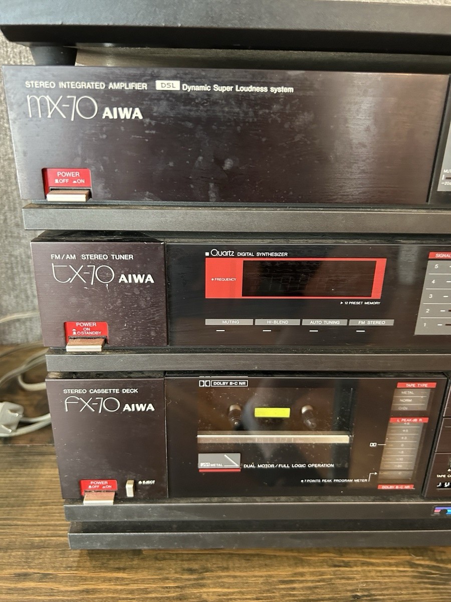 Vintage Aiwa MX70 TX70 FX70 Tuner Amplifier Cassette Deck Mini