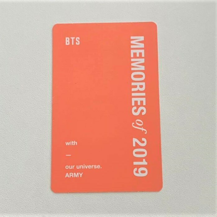 BTS Bangtan Memories of 2019 DVD Limited Official Photocard Photo