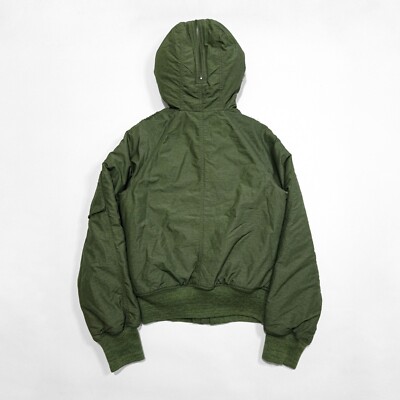 diesel fishnet detail fur hooded bomber jacket S OLIVE DESIGNER