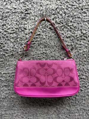 Vintage Coach Hamptons Demi Shoulder Bag Baguette Clutch Pink No