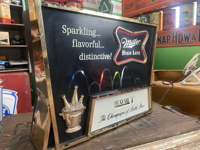 RARE 1960s Miller High Life Beer Bouncing Ball Sign Clock Antique