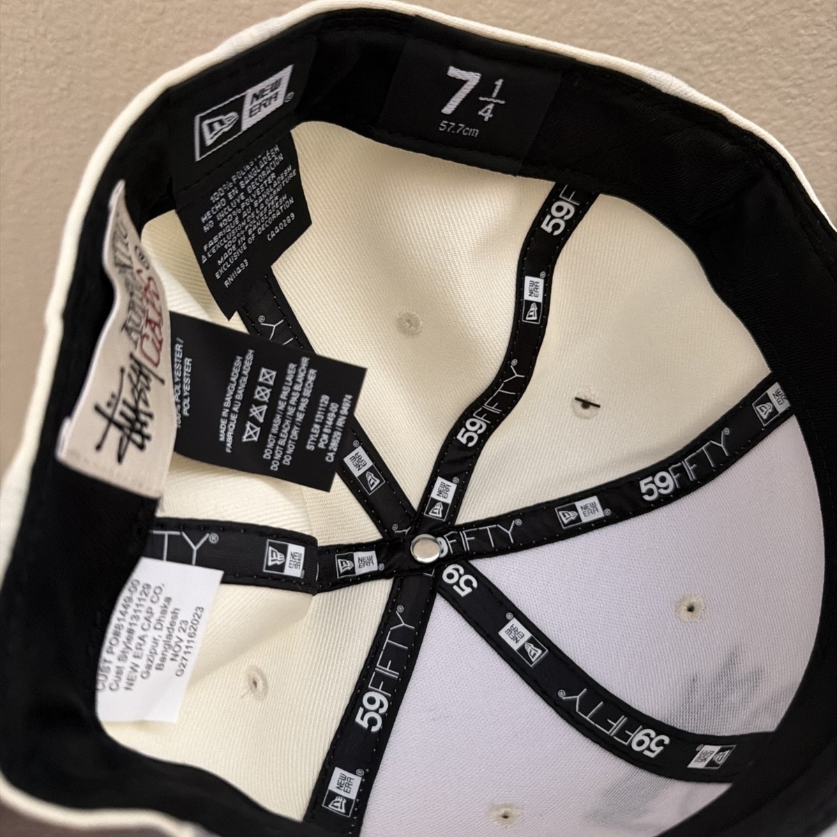 NWT Stussy 7 1/4 Hat New Era Stock 8 Eight Ball 59Fifty Cap Hat