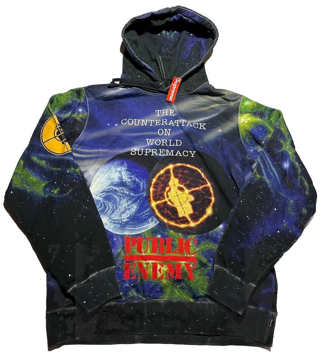 Supreme Undercover Public Enemy Fear Black Planet Hoodie Size M