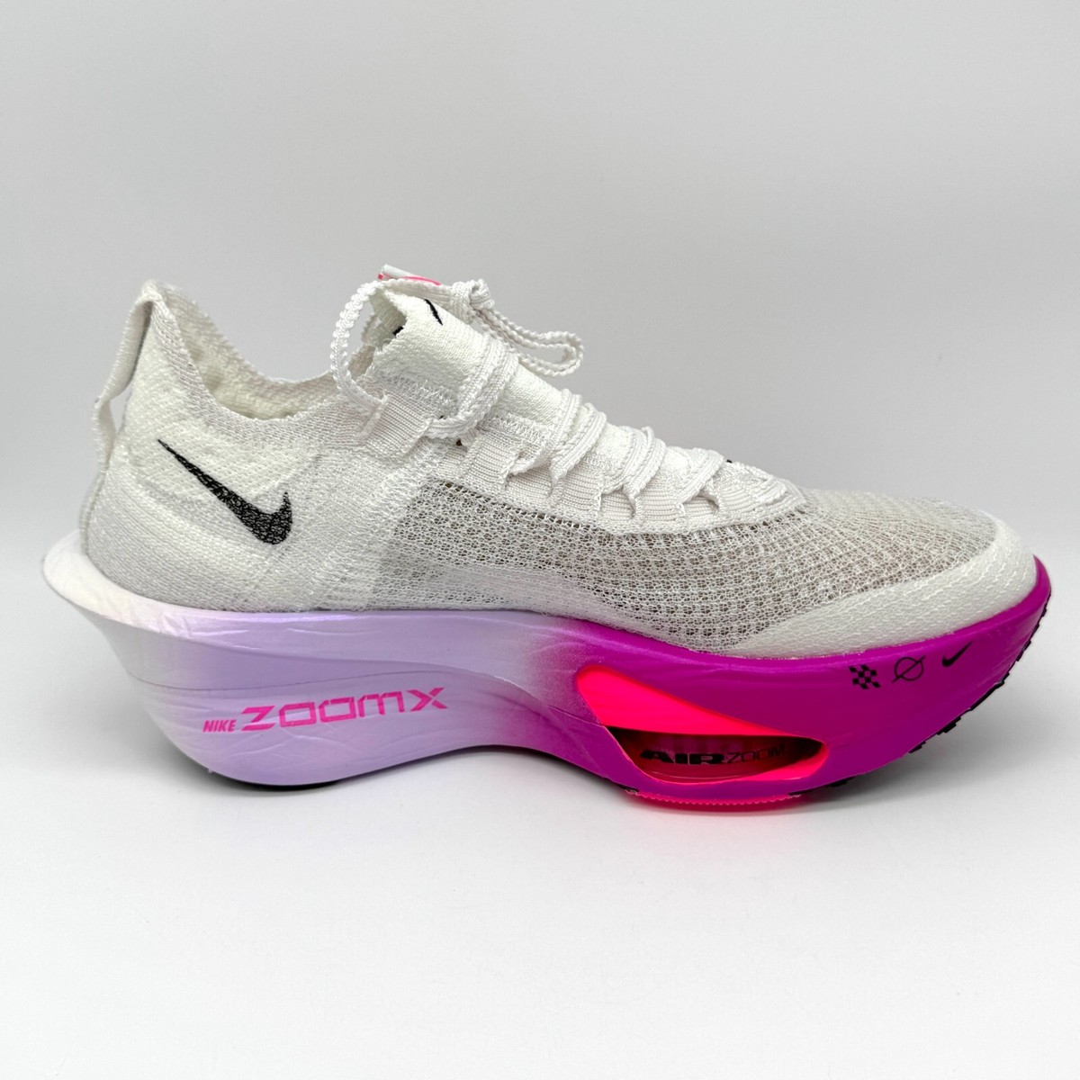 Nike Womens Alpha Fly Air 3 Zoom White Purple Sz 8.5 Running Shoes