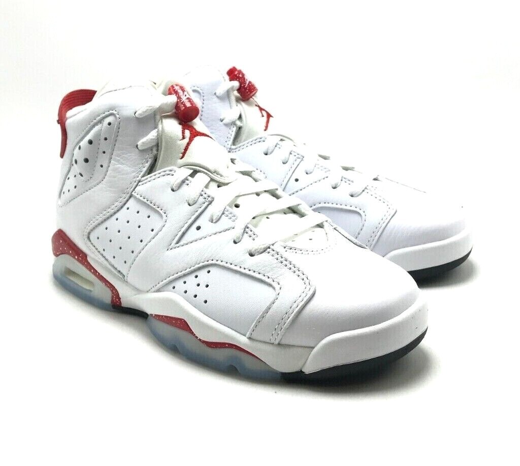 NEW* Youth Boy NIKE AIR JORDAN 6 RETRO (GS) WHITE/UNIVERSITY RED