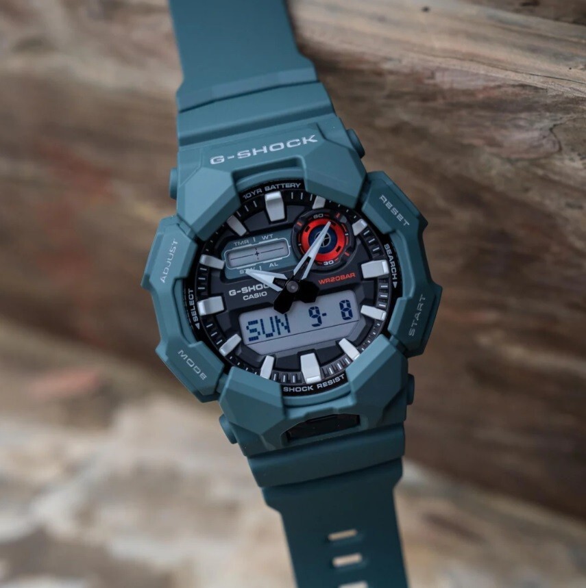 Casio G-Shock GA-010-2A Green Blue Teal Analog Digital Quartz