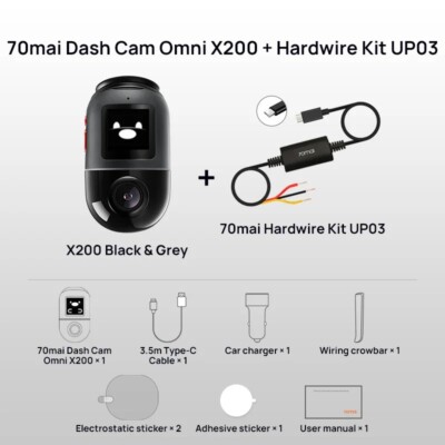 70mai Dash Cam X200 Omni 360° Full View Camera Car DVR Built-in