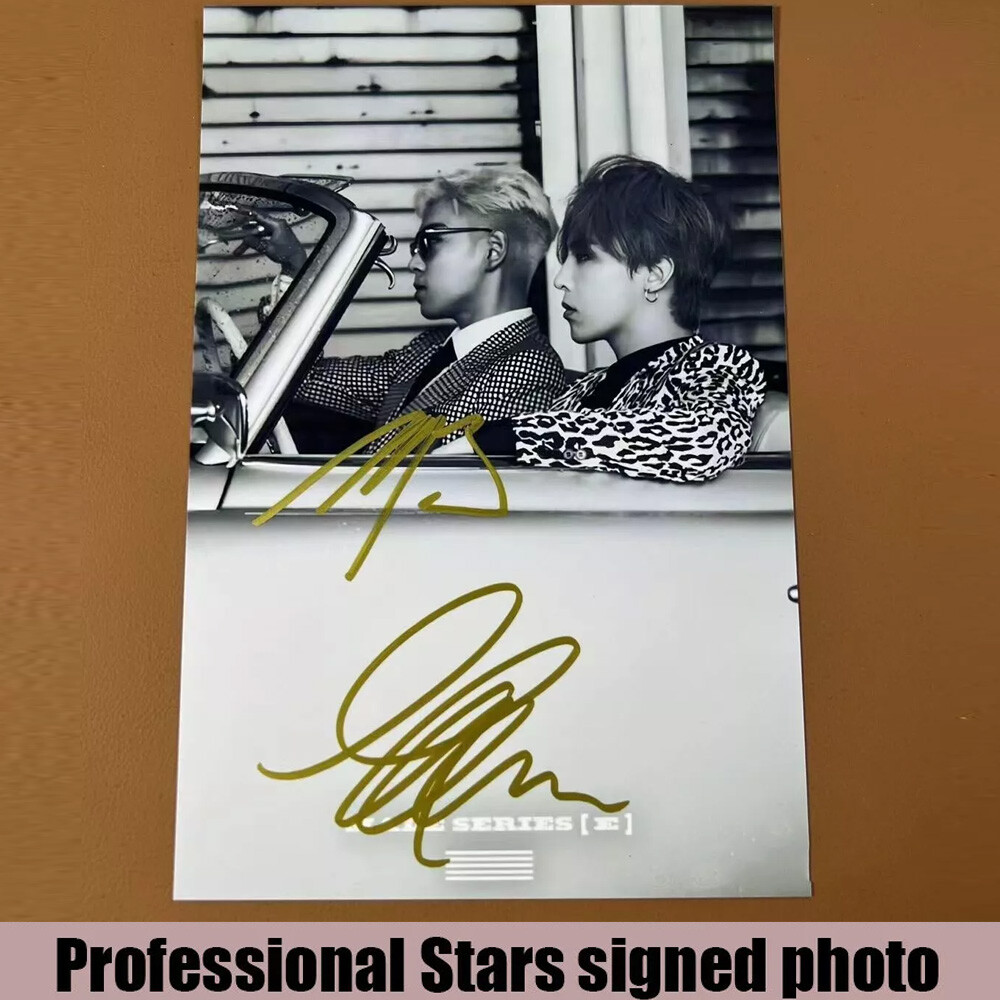 GD BIGBANG TOP GDRAGON Hand Signed Autographed Photo K-POP PC