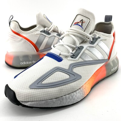 Adidas Mens ZX 2K Boost NASA FY5725 White Silver Orange Blue Shoes