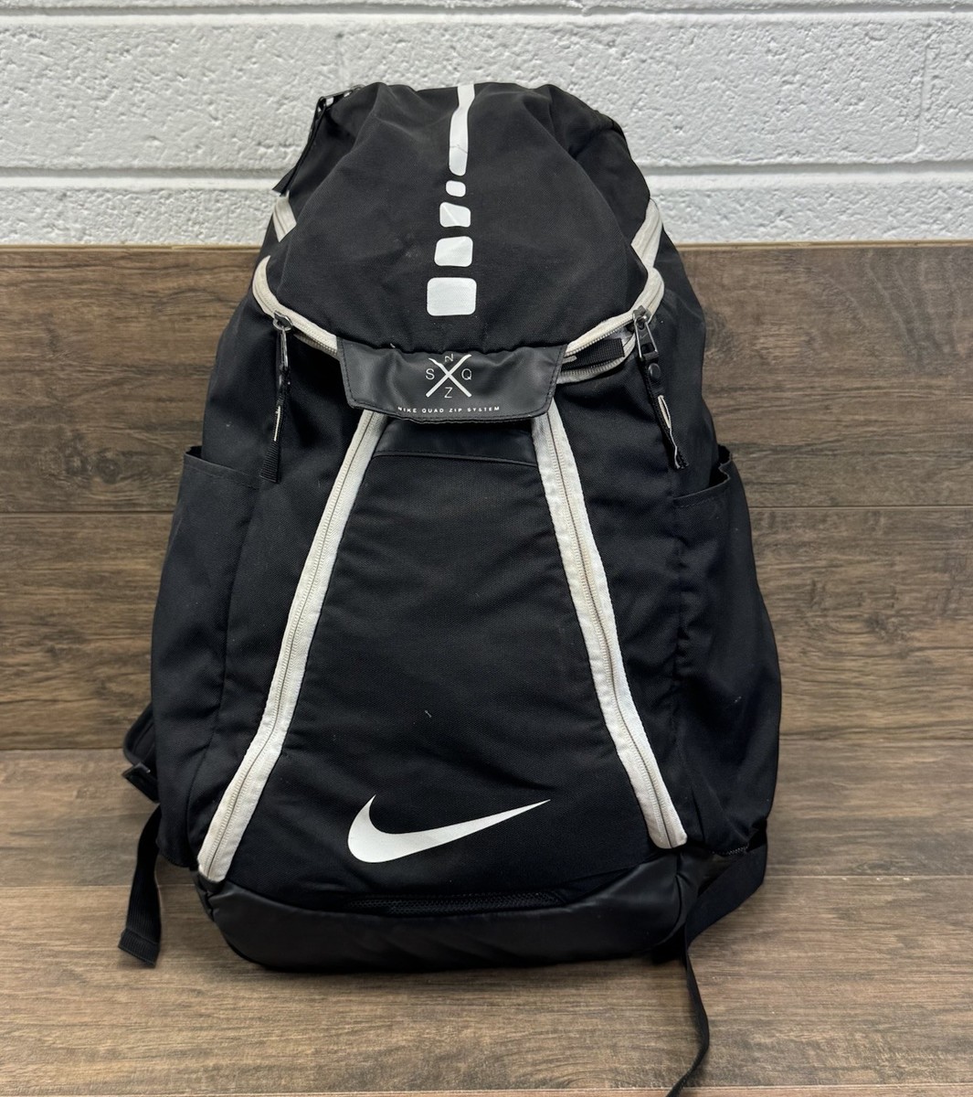 Nike Backpack Elite Hoops Black Stripes Basketball Travel Gym Bag