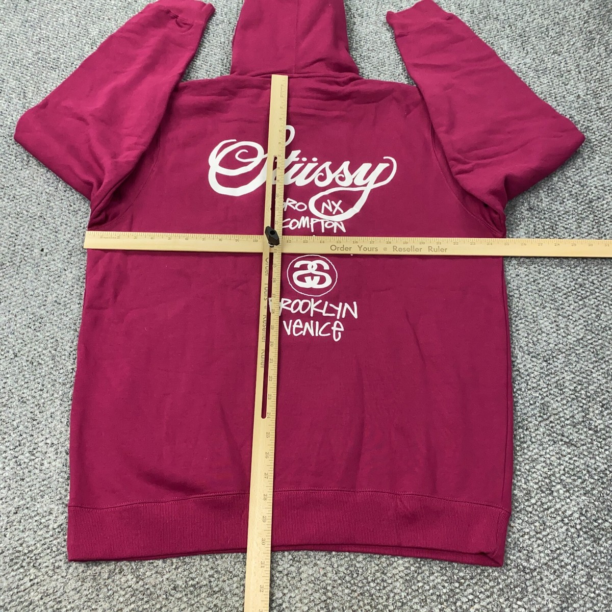 Stussy World Tour Hoodie Mens XL Wine Hooded Sweatshirt NWT | eBay