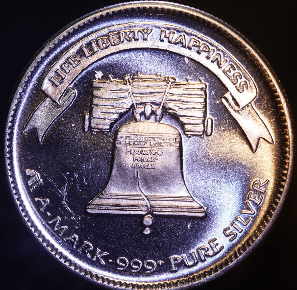 ONE 1984 A-Mark Mint Liberty Eagle 1oz 999 FINE Silver BU art bar