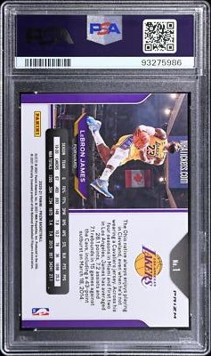 2020 Panini Prizm Kobe Tribute Dunk Lebron James Black Gold 2/5