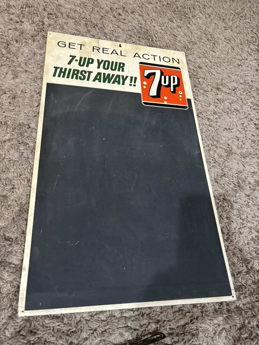7up Chalkboard Advertising Menu Board Vintage Antique Get Real