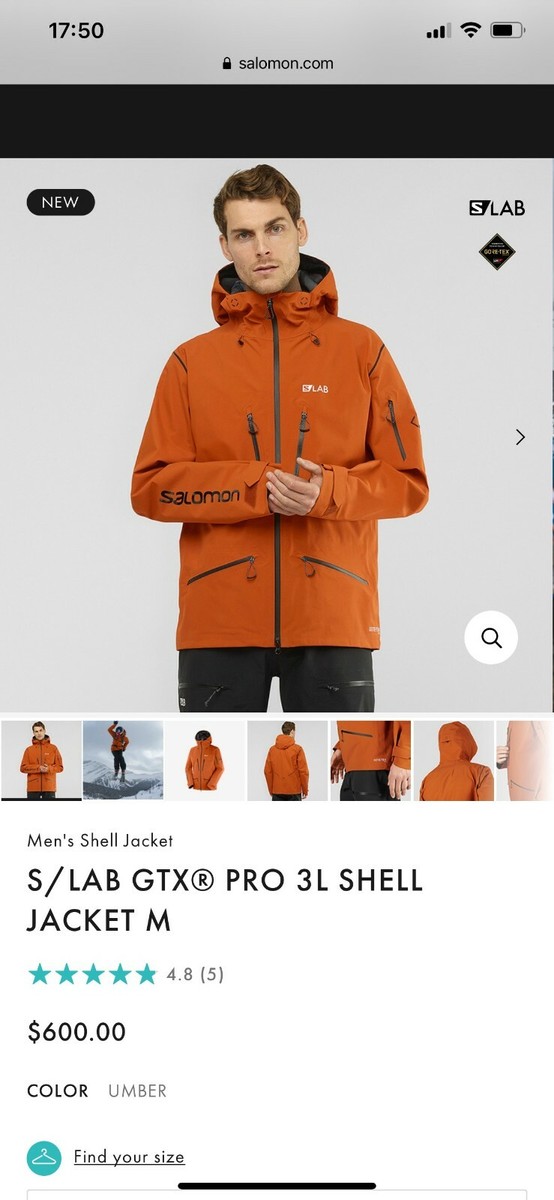 Salomon S/Lab GTX PRO 3L Shell Jacket M Color: Umber | eBay