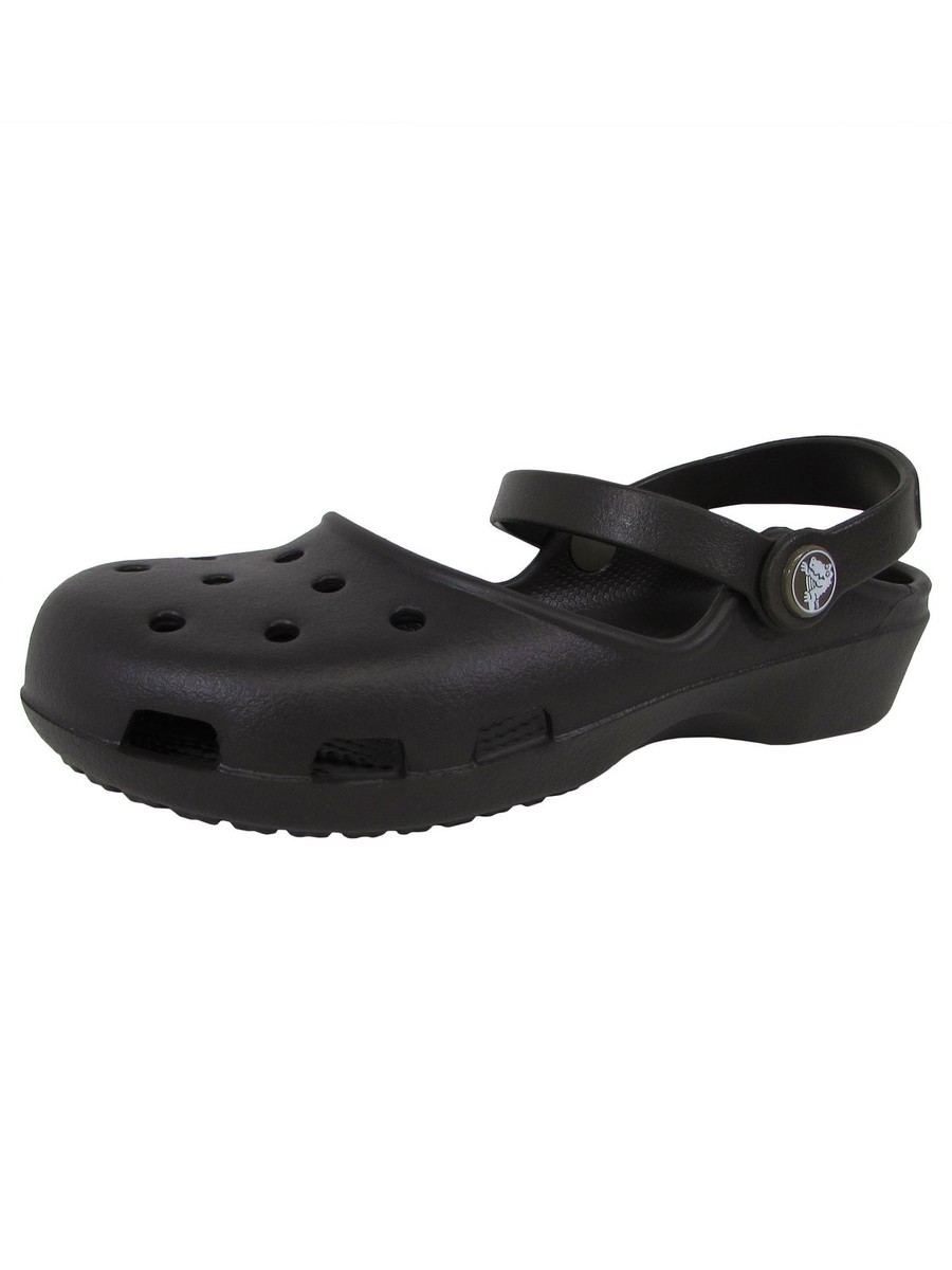Crocs Womens Karin Clog Slip On Mary Jane Shoes, Espresso, US 5 | eBay
