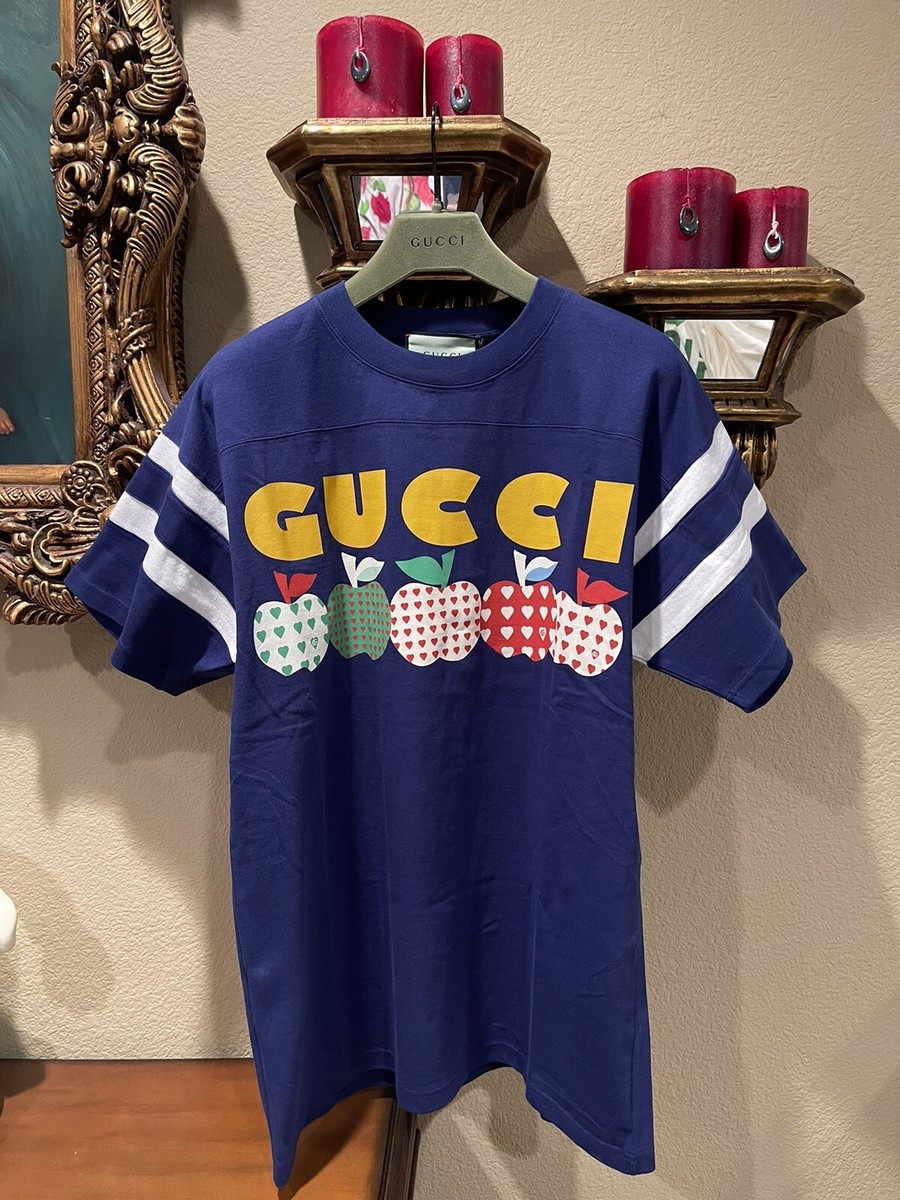 100% Authentic GUCCI Apple Print Jersey T- Shirt Size: XS | eBay